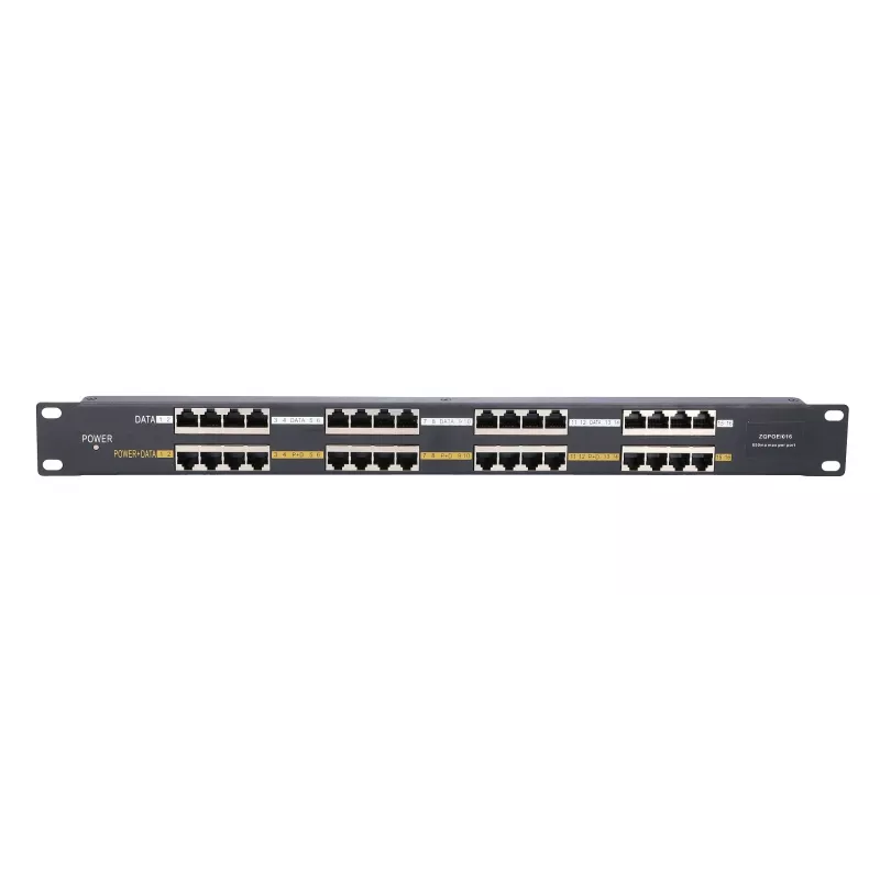 Extralink PoE Injektorius 16 prievadų 16x 100Mb/s RJ45, montuojamas į stovą