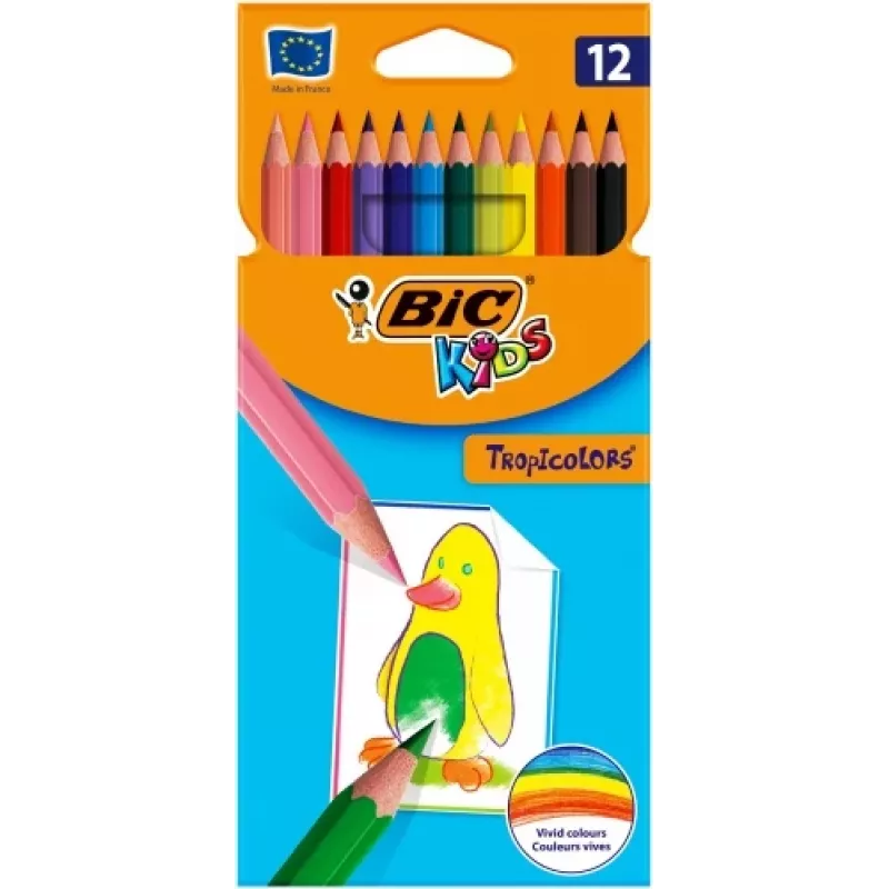 BIC spalvoti pieštukai TROPICOLORS 12 spalvų 022503