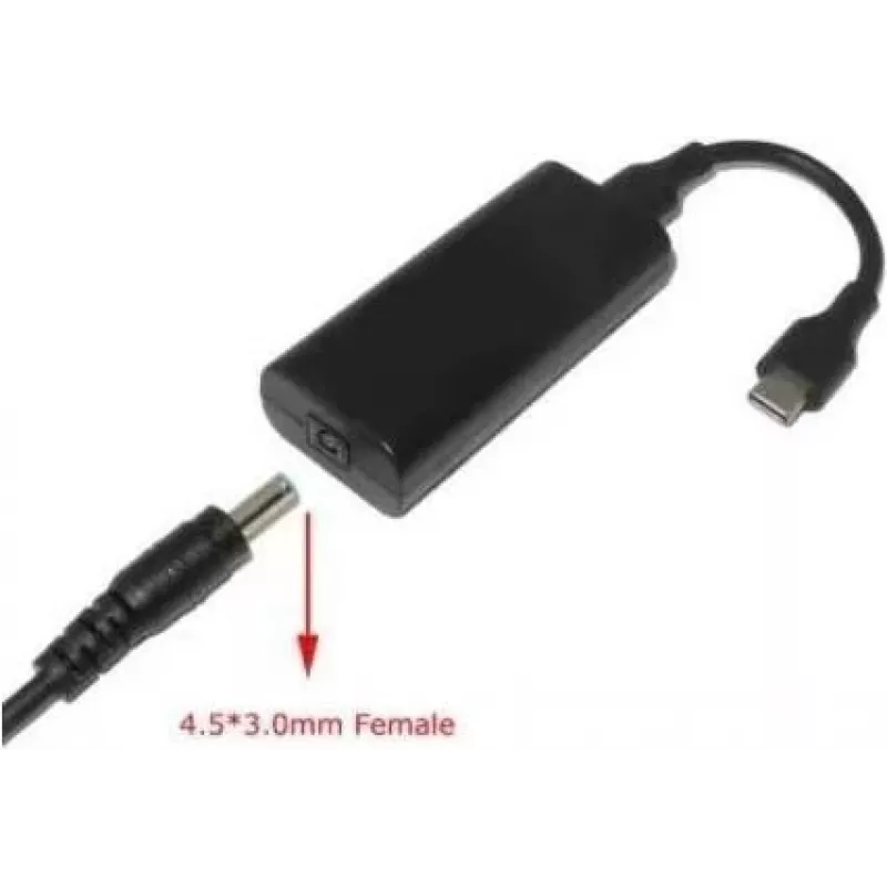 CoreParts MBXUSBC-CO0006 laido lyties keitiklis 4,5*3,0 USB C juodas