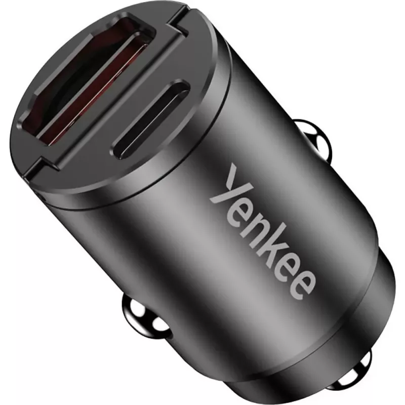 Automobilinis įkroviklis YENKEE CAR 02 Power Delivery 30W su USB-A ir USB-C prievadais