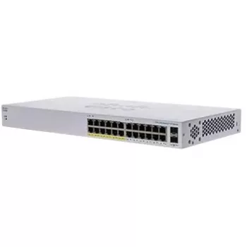 Cisco Business 110 serijos 110-24PP - jungiklis - nevaldomas - 12 x 10/100/1000 (PoE) + 12 x 10/100/1000 + 2 x Combo Gigabit-SFP - stalinis, montuojamas į stelažą, montuojamas ant sienos - PoE (100