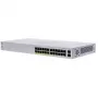 Cisco Business 110 serijos 110-24PP - jungiklis - nevaldomas - 12 x 10/100/1000 (PoE) + 12 x 10/100/1000 + 2 x Combo Gigabit-SFP - stalinis, montuojamas į stelažą, montuojamas ant sienos - PoE (100