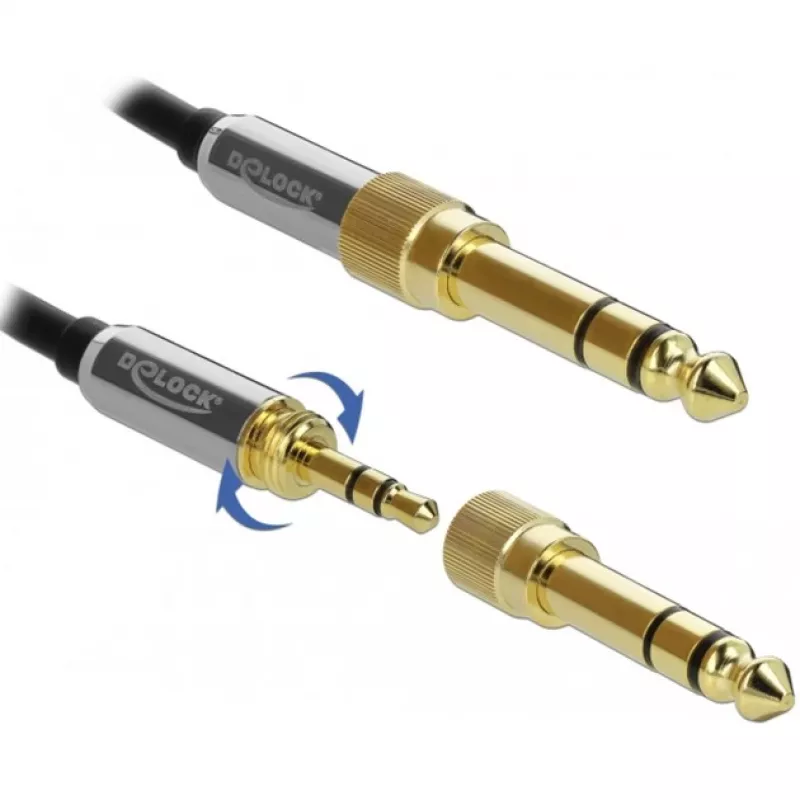 Garso kabelis DeLOCK 85783 5 m 3,5 mm juoda pilka