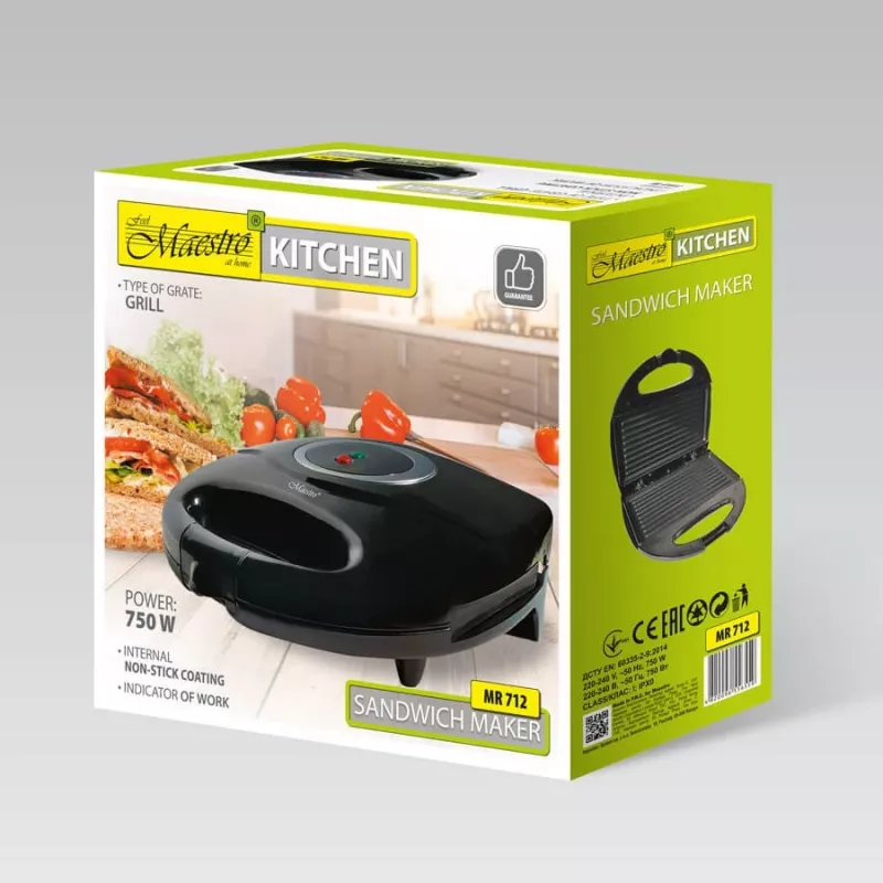 Skrudintuvas Maestro MR-712 2 riekėms, 7 skrudinimo nustatymai, 750 W, juodas