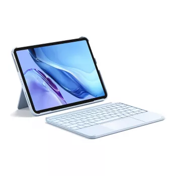 Inateck KB04122 QWERTZ Bluetooth klaviatūra su jutikliniu kilimėliu, įmontuota 500 mAh baterija, mėlyna