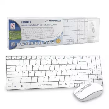 Klaviatūros ir pelės rinkinys Esperanza Liberty EK122W, baltas