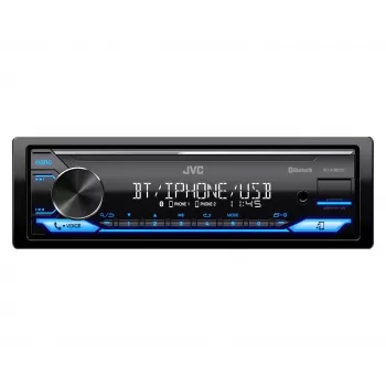 Automobilinis radijas JVC KDX-382BT su Bluetooth ir USB — vieno DIN, AUX įvestis, FM imtuvas