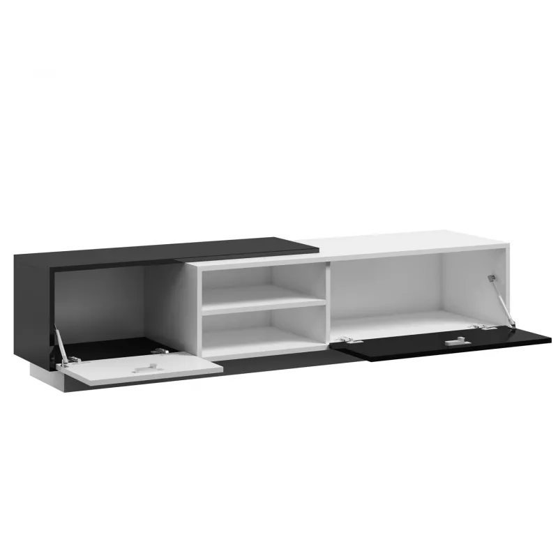 Cama TV spintelė SIGMA1 180 baltas/juodas blizgus