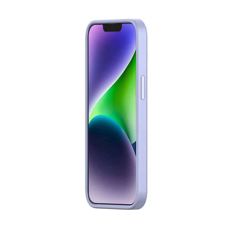 Baseus Liquid Silica Gel dėklas iPhone 14 Plus (levandų) + grūdintas stiklas + valymo rinkinys