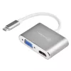 Išorinis vaizdo adapteris SidabrinėSTONE EP16 USB-C 3.1 su HDMI ir VGA išvestimis