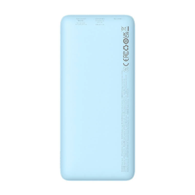 Nešiojama išorinė baterija Baseus Airpow 10000 mAh, 20W, LiPo, USB-C + USB-A, mėlyna