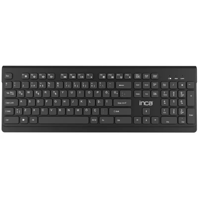 Inca IWS-519 klaviatūra su pele skirta biurui RF belaidė QWERTY turkiška juoda