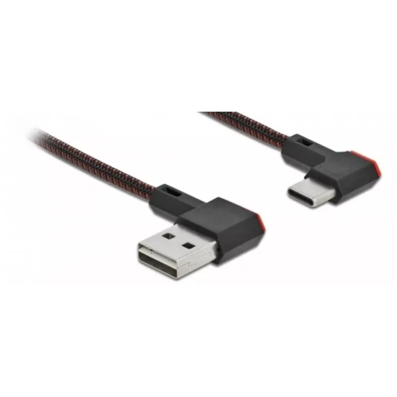USB laidas DeLOCK EASY-USB 2.0 Type-A kištukas į Type-C kištukas 0,5 m juodas