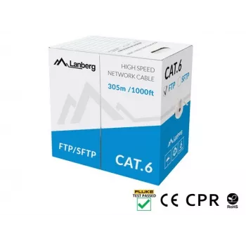Lanberg LCS6-11CU-0305-S tinklo kabelis Pilkas 305 m Cat6 SF/UTP (S-FTP)