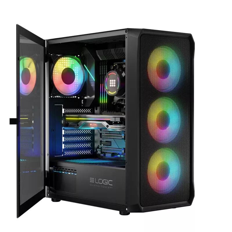 Kompiuterio korpusas Logic Concept Portos ARGB ATX juodas