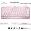 Logitech MX Keys Mini Minimalist Wireless Illuminated klaviatūra - ROSE - CENTRAL (DE)