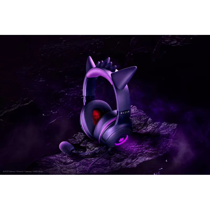 Razer Kraken Kitty V2 - Pokemon Gengar Ed. Ausinės Pridėtinės laidinės USB Type-A Rožinė