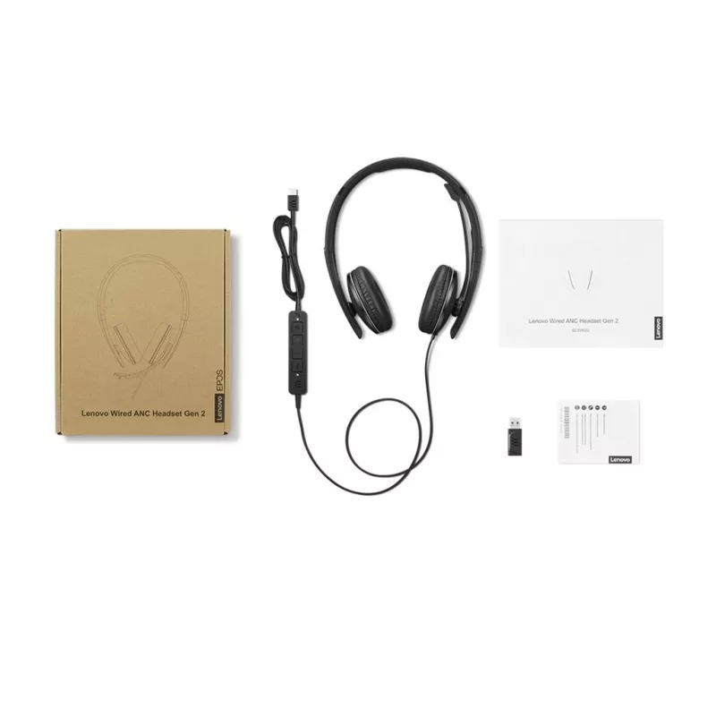 Lenovo 4XD1M45627 ausinės / ausinės su mikrofonu Laidinės Ant galvos USB Type-C Juoda