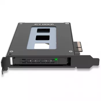 ICY Dock ToughArmor MB111VP-B - mobilioji atminties lentyna - and2 / and3 SSD mobilioji lentyna - 2,5 (6,4 cm) - NVMe - PCIe 4,0 x4 - juoda (MB111VP-B)