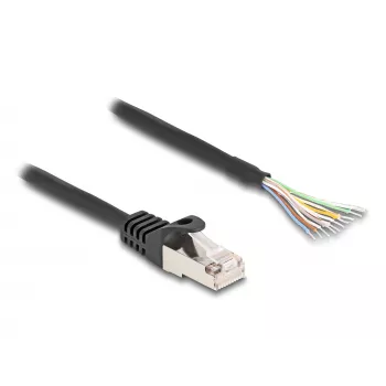 DeLOCK laidas RJ50 kištukas į atvirus laido galus S/FTP 0,25 m juodas