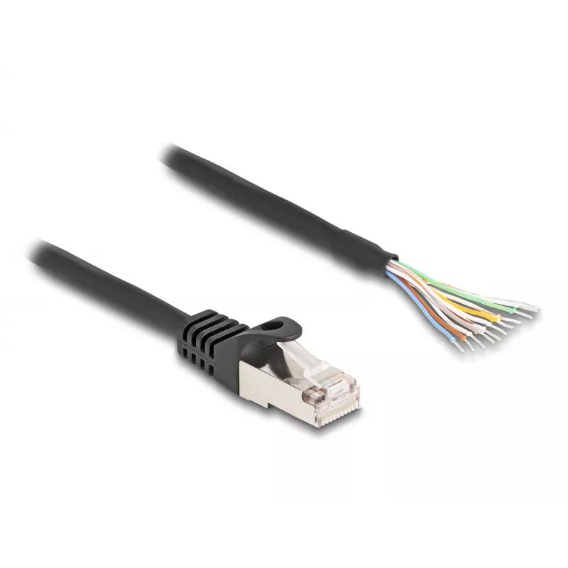 DeLOCK laidas RJ50 kištukas į atvirus laido galus S/FTP 0,25 m juodas