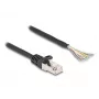 DeLOCK laidas RJ50 kištukas į atvirus laido galus S/FTP 0,25 m juodas