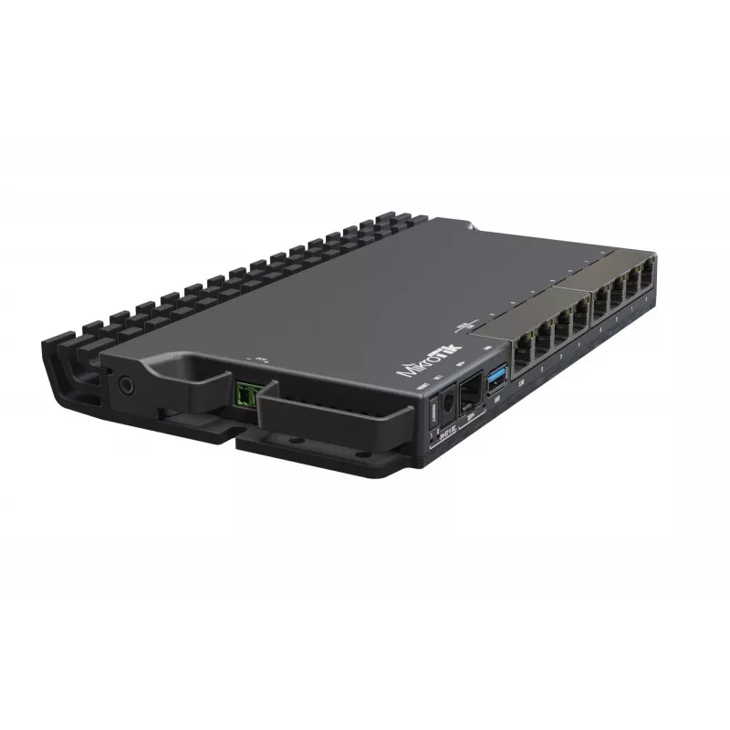 Laidinis maršrutizatorius MikroTik RB5009UG+S+IN — 1x RJ-45, 7x Gigabit variniai, 1x SFP+, PoE, DC, 2.5GbE sąsaja, juodas