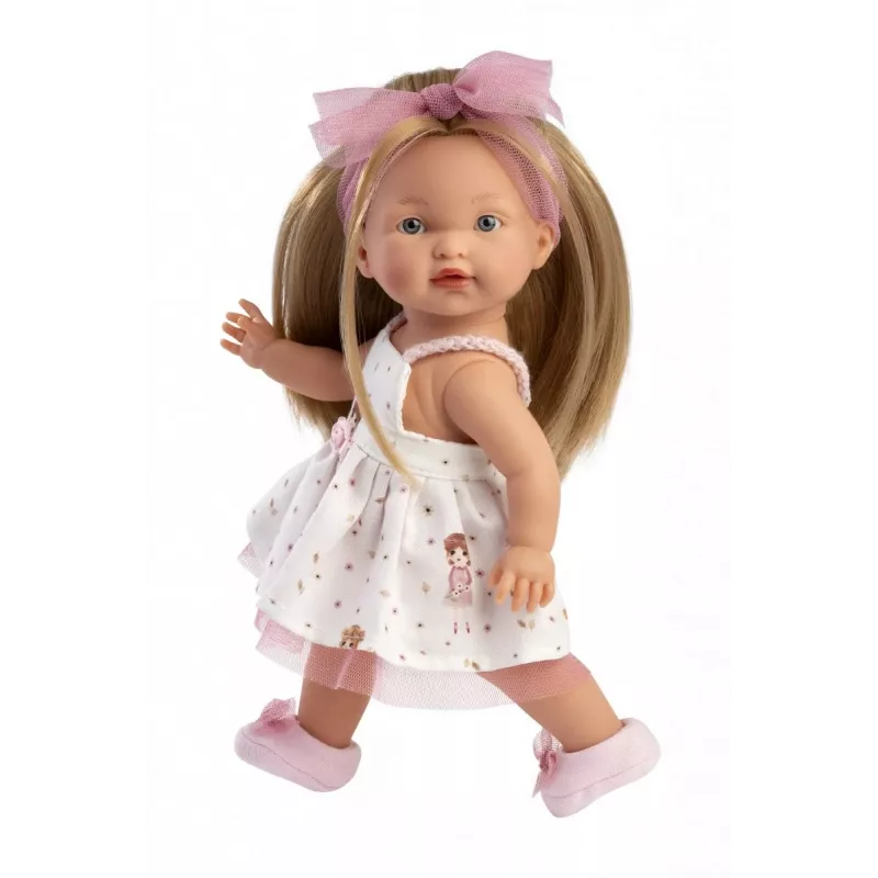 Lėlė Llorens Valeria 28 cm — tikroviškos detalės, minkštas kūnas, vinilinė galva ir galūnės