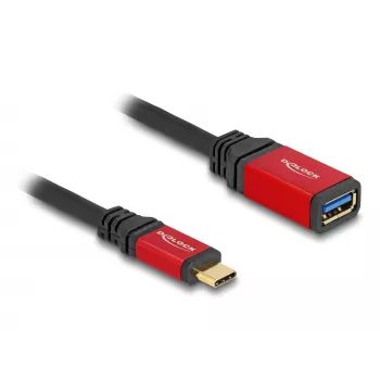 USB adapteris DeLOCK 60172 USB Type-C kištukas į USB Type-A lizdą 10 Gbps 15 cm raudonas metalas