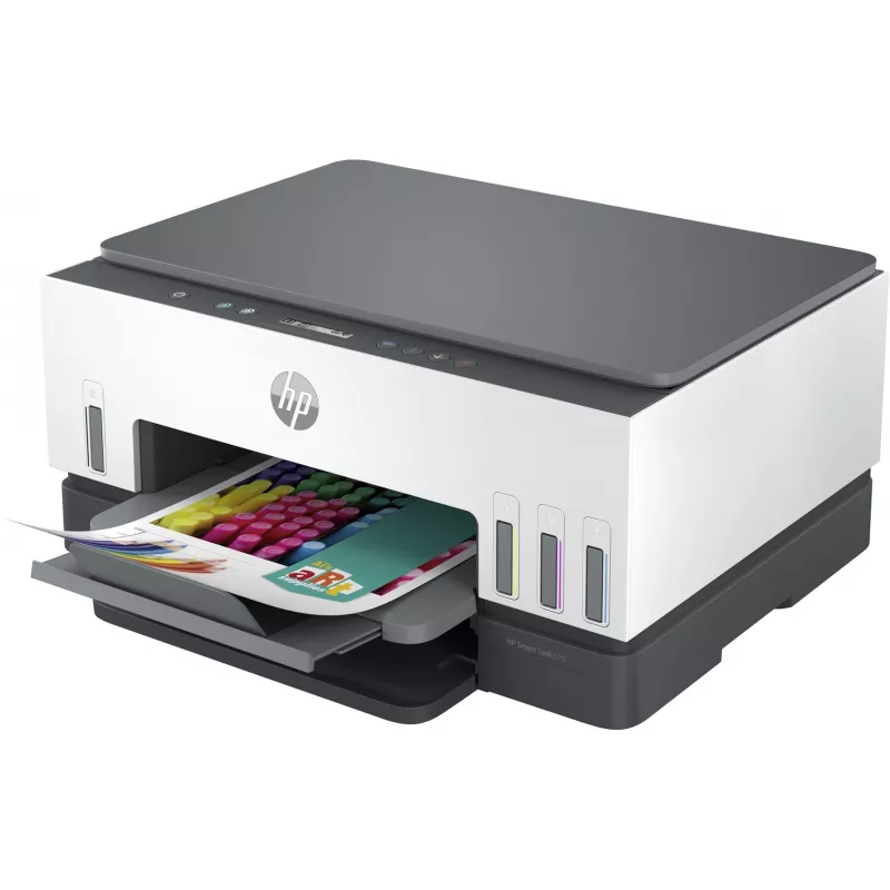 Daugiafunkcinis spausdintuvas HP Smart Tank 670 — terminis rašalinis, spalvotas, A4, „Wi‑Fi“ / „Bluetooth“, dvipusis, 4800x1200 DPI