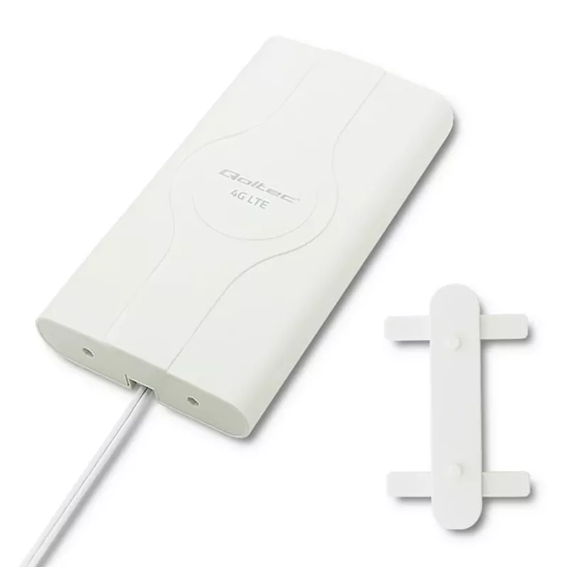 Įvairiakryptė antena QOLTEC 57013, 0,6–2,7 GHz, 30 dBi, vertikali poliarizacija, 50 Ω, baltas ABS korpusas