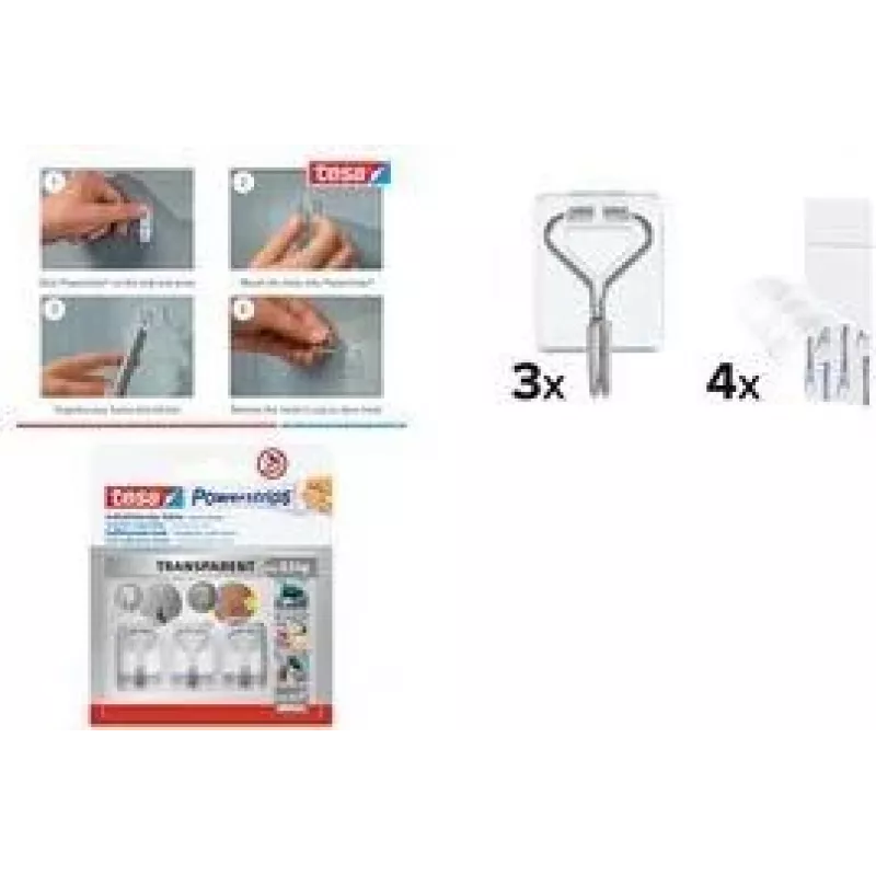 tesa Powerstrips Klebehaken iki 0,5 kg, 3 vnt. (58620-00003-00)
