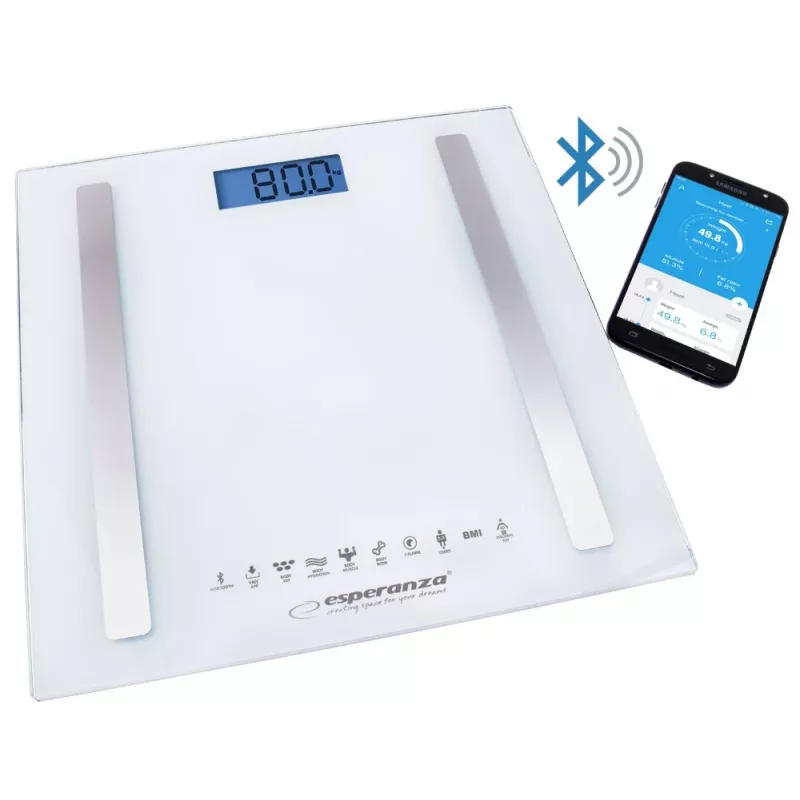 Esperanza EBS016W asmeninės svarstyklės, kvadratinės, baltos, elektroninės