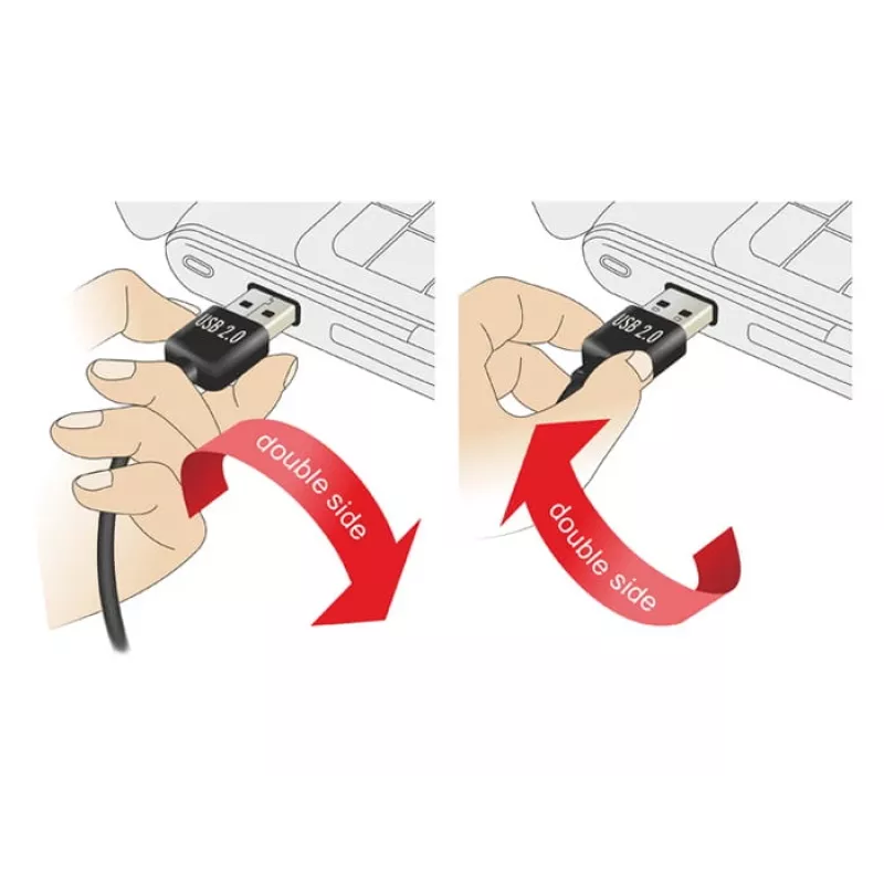 USB laidas DeLOCK EASY-USB 2.0-A 2m juodas