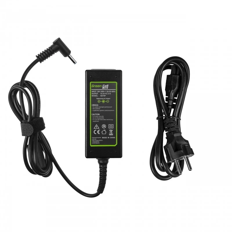 AC-to-DC nešiojamojo kompiuterio maitinimo adapteris Green Cell AD74P 45W 19.5V 2.31A vidaus, juodas