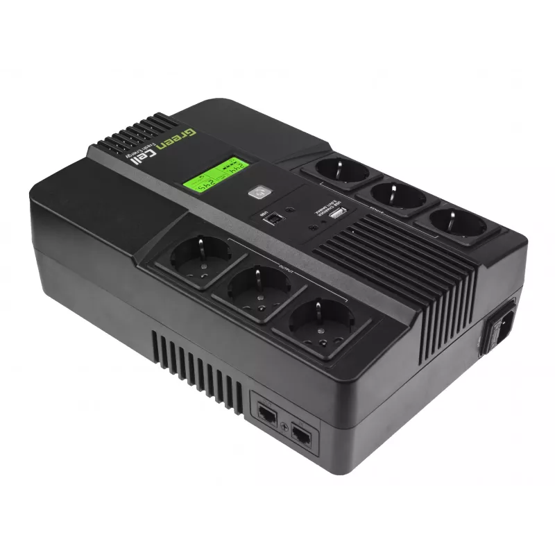 Green Cell AiO 800VA LCD nepertraukiamo maitinimo šaltinis (UPS) Line-Interactive 0.8 kVA 480 W 6 AC lizdai