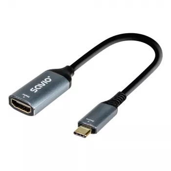 Savio adapteris USB-C (V) HDMI (M), 4K, 60Hz, aliuminis, AK-78