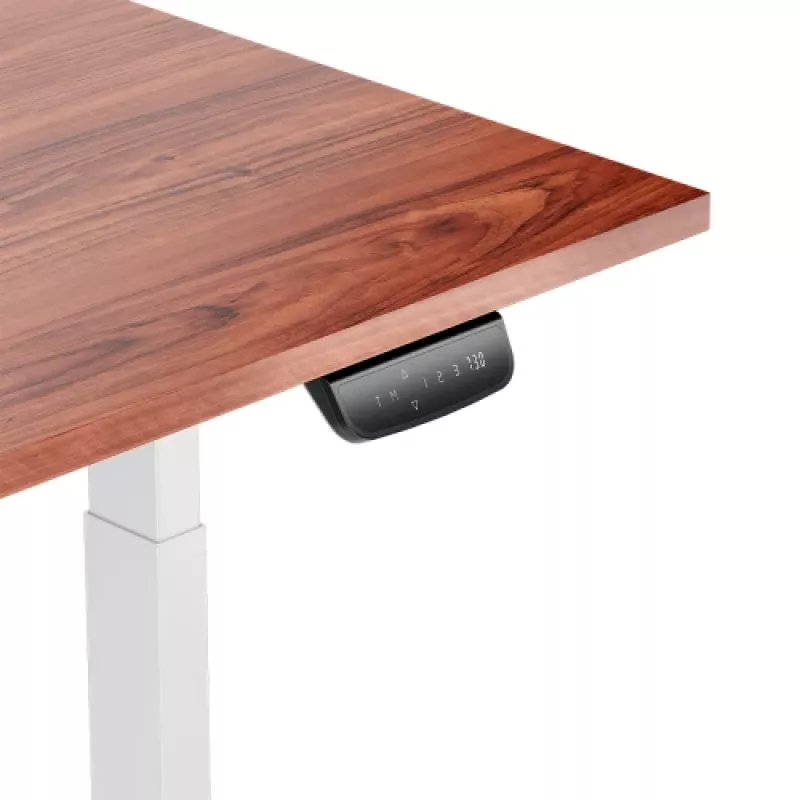 Reguliuojamo aukščio stalas Up Up Bjorn White, stalviršis M Dark Walnut