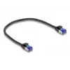Tinklo kabelis DeLOCK RJ45 Cat.6A S/FTP plonas 0,25 m juodas