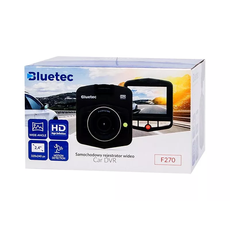 Automobilinis DVR BLOW vaizdo registratorius DVR F270, 2,7 colio ekranas, 720p, „MicroSD“ iki 32 GB, ličio jonų baterija, AVI, JPEG