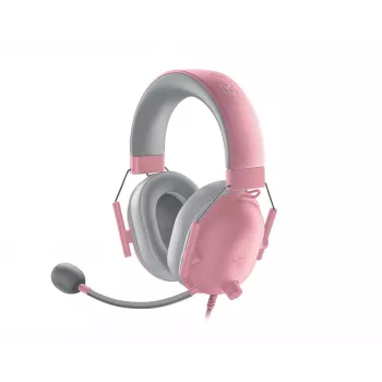 Headset Razer Juodashark V2 X laidinės binauralinės žaidimų ausinės, 3.5mm, virtualus 7.1, 32Ω, putplasčio ausų pagalvėlės, rožinė