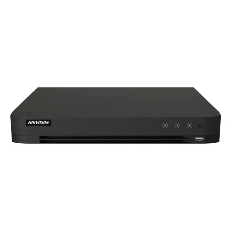 DVR Hikvision Pro serijos 8 kanalų 5 MP 1U H.265 AcuSense, 8 įėjimai, Gigabit Ethernet, 12 TB HDD, 12 V, 24 W
