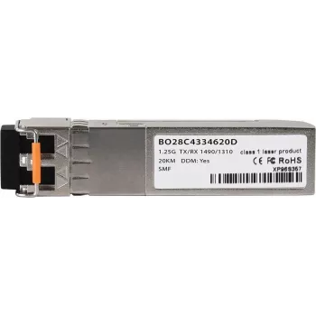 Suderinamas Cisco GLC-2BX-D BlueOptics© BO28C4334620D cSFP siųstuvas-imtuvas, LC-Duplex, 1000BASE-2BX-D, vienmodis pluoštas, TX:1490nm/RX:1310nm, 20KM, 0°C/+70°C, DDM (GLC-2BX-D-BO)