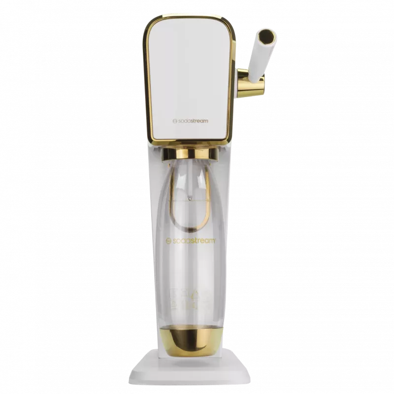 SodaStream karbonizatorius auksinis baltas 1L plastikinis 60L talpa