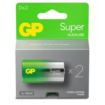 GP Batteries GPPCA13AS130 Mono (D) baterija, šarminė-manganinė, 1,5 V, 2 vnt. (03013AETA-B2)