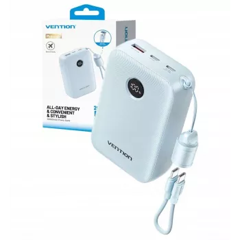 Išorinė baterija Vention FKBL0-C 20000 mAh, 2x USB-C + 1x USB-A, mėlyna