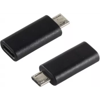 Kabelių adapteris S/CONN 14-05019 USB 2.0 MicroB USB 3.1 C juodas
