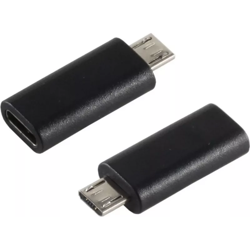 Kabelių adapteris S/CONN 14-05019 USB 2.0 MicroB USB 3.1 C juodas