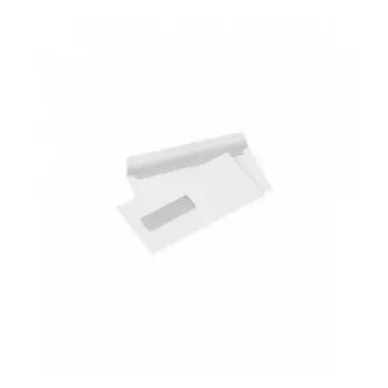 Vokas su langeliu (30x90 mm) kairėje, viduryje, E65 (DL), 110x220 mm, 80 g, baltas, dėžutė 1000 vnt.