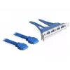 DeLOCK lizdo dangtelis USB3.0 Pin Header 19 kontaktų 2 x vidinis > 4 x USB3.0-A lizdas išorinis - lizdo dangtelis (82974)